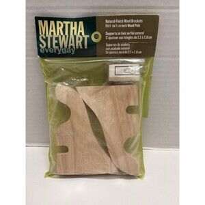 Martha Stewart Living Wood Wall Bracket – Natural Finish – 2 Brackets- New